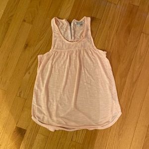 Peachy pink tank top with zip detail